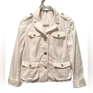 Theory Ivory Safari Utility Military Jacket Size 8